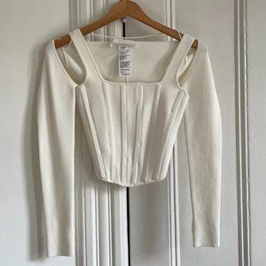 Dion Lee Pointelle Corset Top (white)